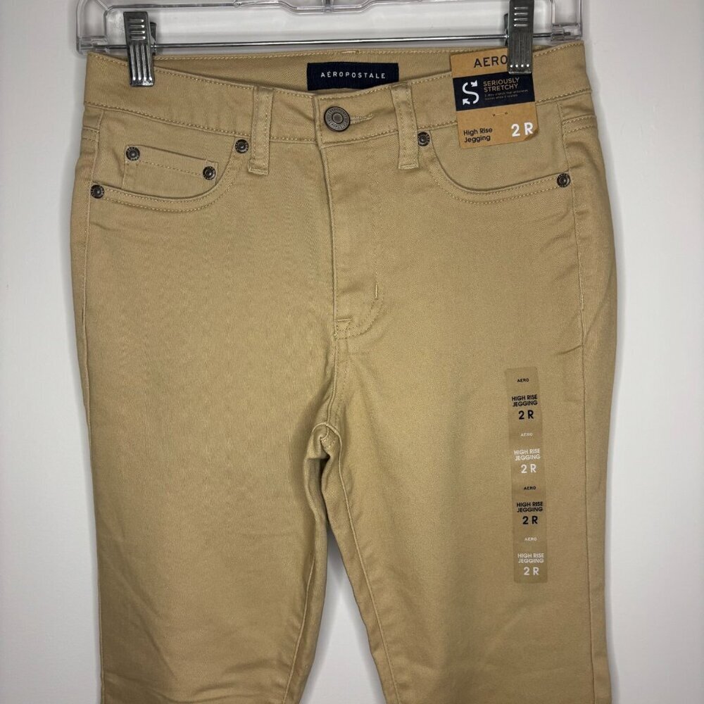AERO NEW High Rise Jegging Womens 2R Seriously Stretchy Tan